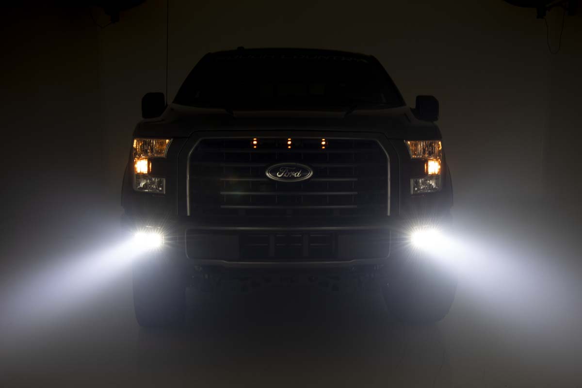 LED-Bausatz | Nebelscheinwerferhalterung | 2er-Set 2 Zoll in Schwarz | Spot/Flutlicht | Ford F-150 (2015–2017) — Bild 5
