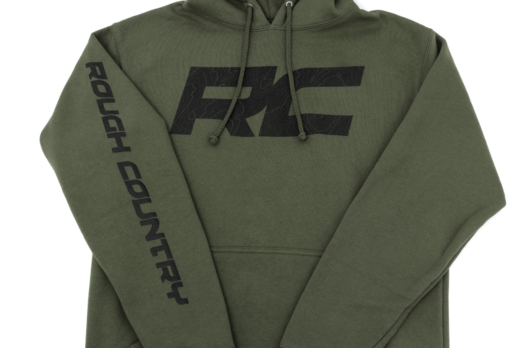 Rough Country Hoodie | RC Topographical Sleeve | Armeegrün | LG — Bild 3