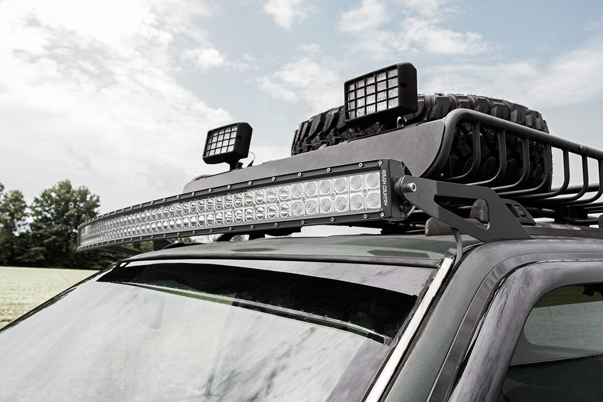 LED-Leuchtenhalterung | Obere Windschutzscheibe | 50 Zoll Gebogen | Jeep Grand Cherokee ZJ (93–98)