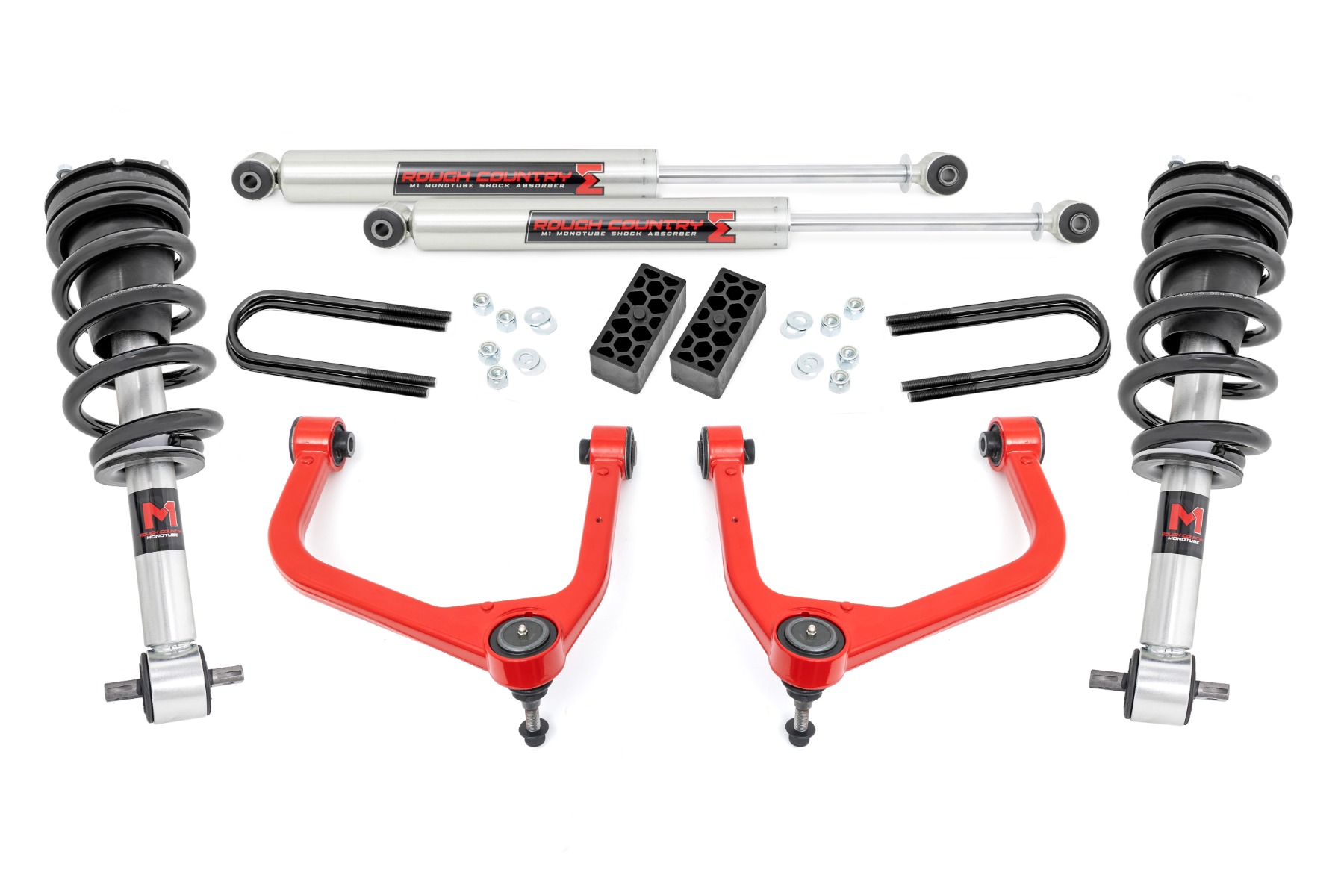3,5-Zoll-Lift Kit | M1 | Mono-Blattfeder hinten | Chevy Silverado 1500 (22–24) | Rote Ausführung