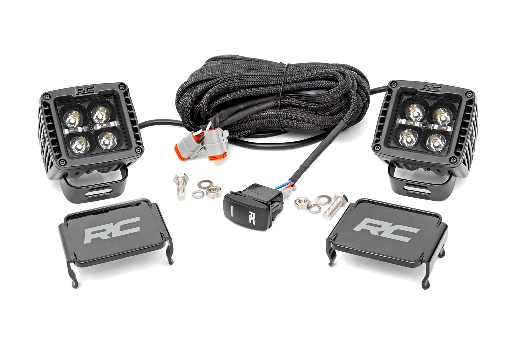 2-Zoll-LED-Lichtmodule der Black Series | Spot | Quadratisch | Gelbe Tagfahrleuchten