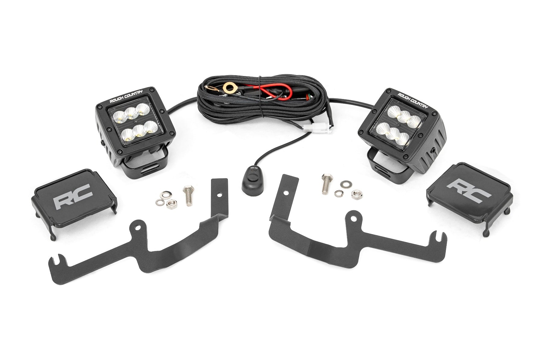LED-Beleuchtungsset | Grabenmontage | 2" Schwarz, Paar | Flutlicht | Chevy Silverado 1500 (19–26)