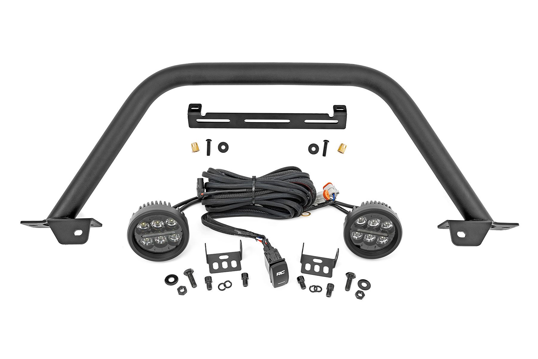 Safari Bar | 3.5" Runde LED-Leuchten (Paar) | Schwarz | Bernsteinfarbenes Tagfahrlicht | OE Modular Steel | Ford Bronco (21–26)