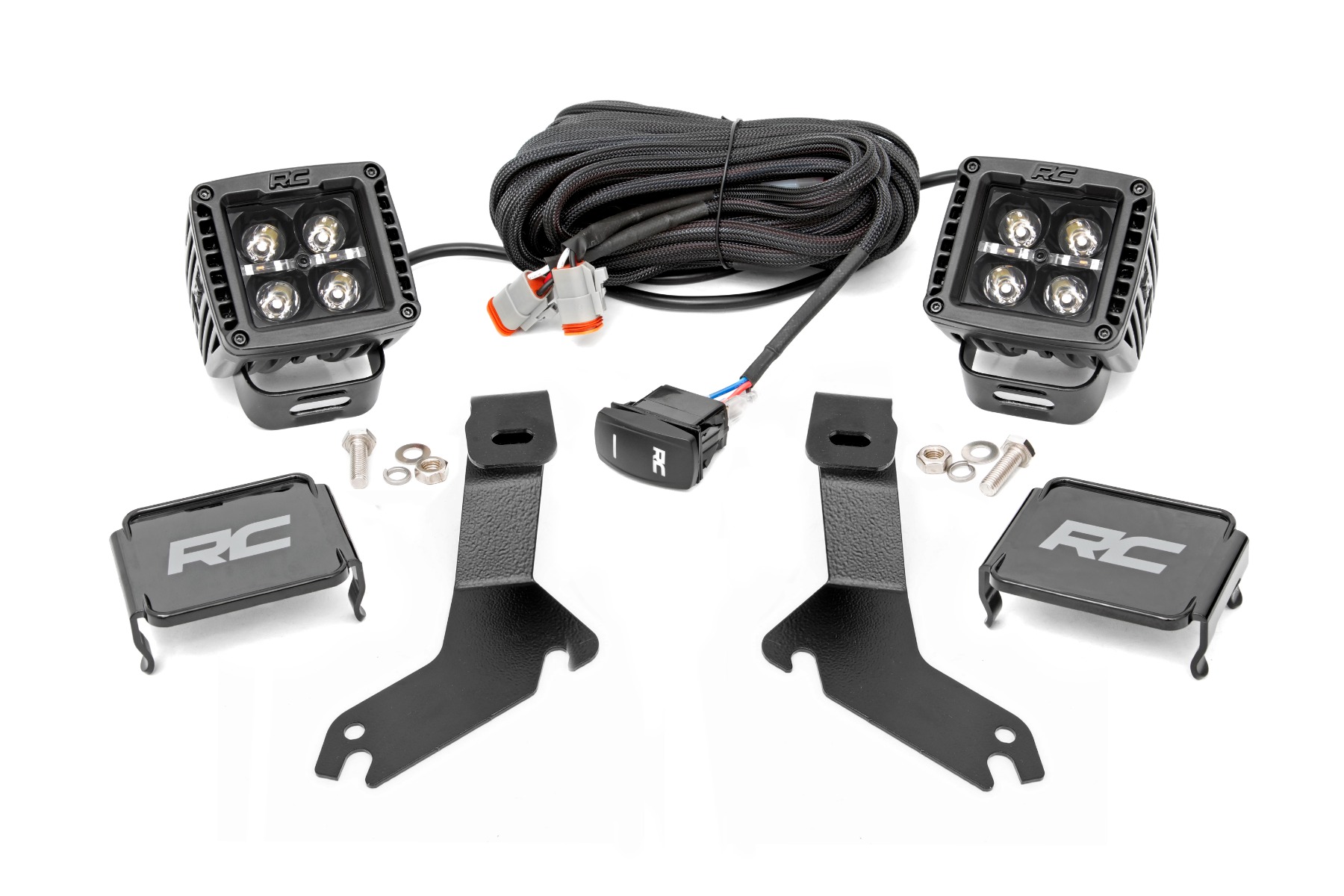 LED-Beleuchtungsset | Grabenmontage | 2" Schwarz, Paar | Gelbe Tagfahrleuchten | Chevy Silverado 1500 (99–06)