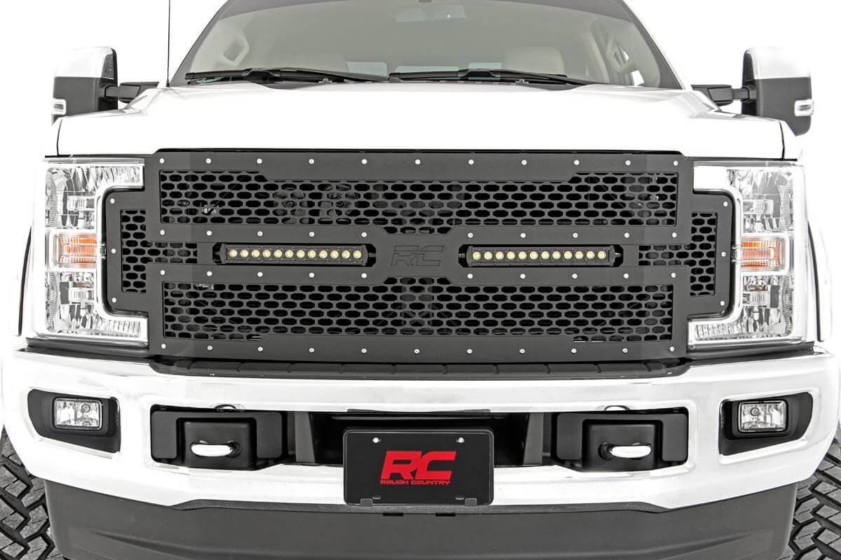 Kühlergrill aus Gitter | 12 Zoll Zweireihige LED-Leuchten | Schwarz | Ford F-250/F-350 Super Duty (17–19) — Bild 5