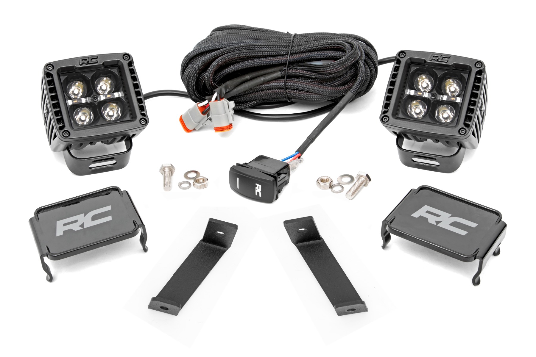LED-Beleuchtungsset | Montage in der Vertiefung | 2 Zoll Schwarzes Paar | Weiße Tagfahrleuchten | Jeep Cherokee KL (14–21)