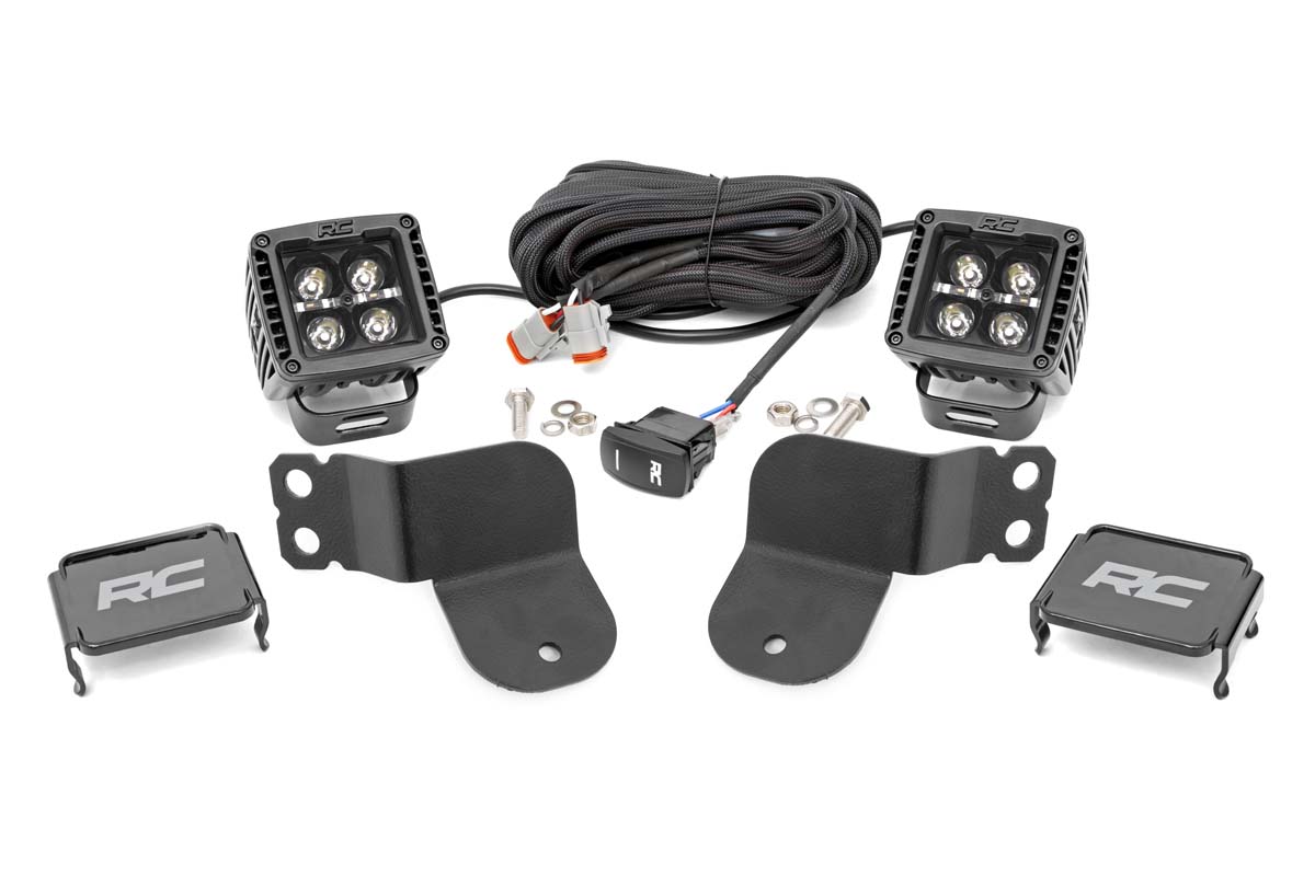LED-Beleuchtungsset | Befestigung am Überrollkäfig | 2 Zoll Schwarz, Paar | Weiße Tagfahrleuchten | Polaris General XP 4 1000
