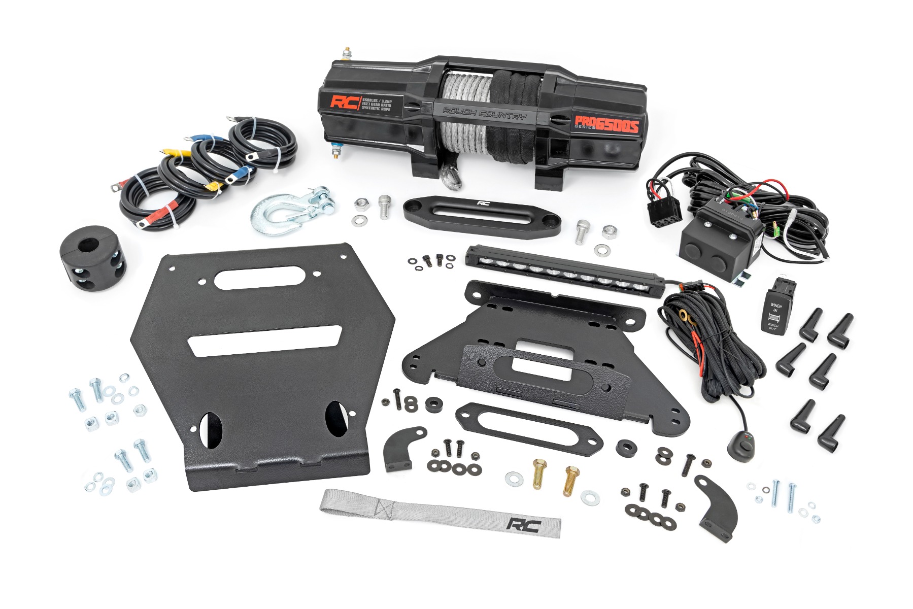 LED-Leuchte | Seilwinde | RS6500S | 10 Zoll Schwarz Slimline | Polaris RZR Pro R