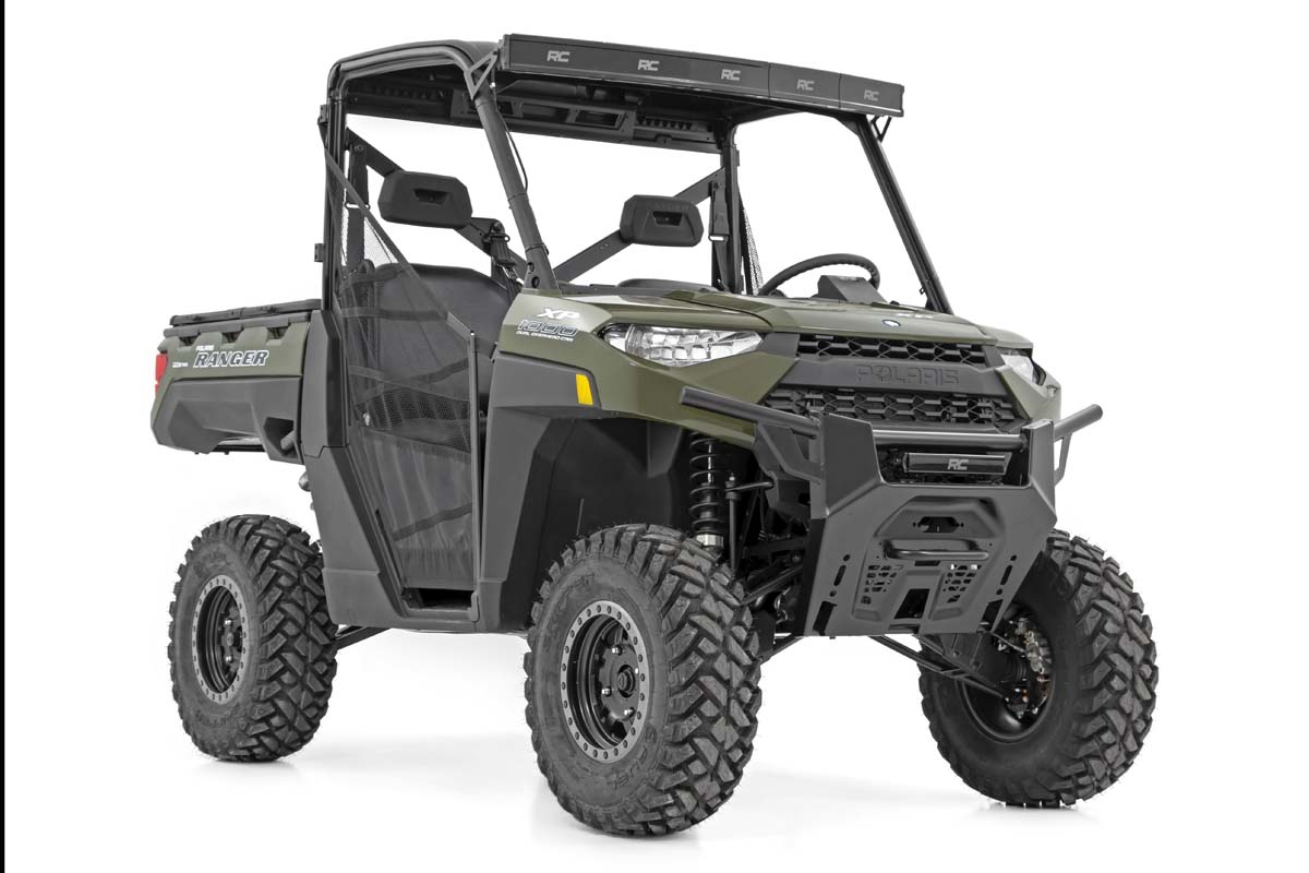 LED-Beleuchtungsset | Stoßstangenmontage | 12 Zoll Schwarz, einreihig | Weißes Tagfahrlicht | Polaris Ranger XP 1000 — Bild 2