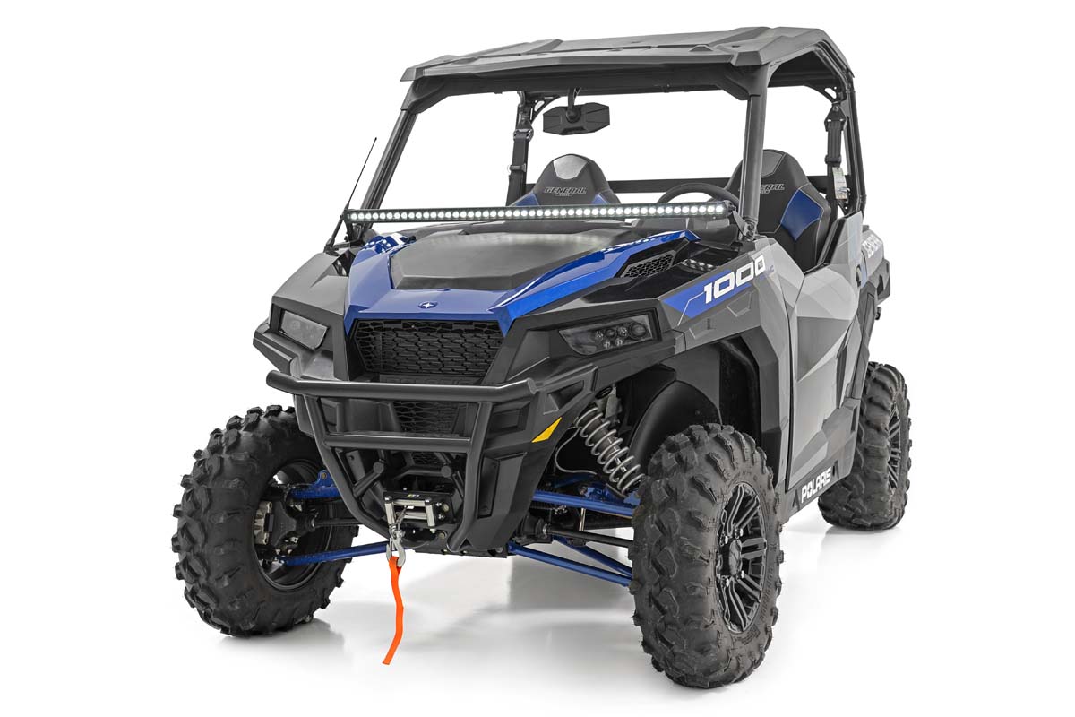 LED-Beleuchtungsset | Untere Windschutzscheibe | 50 Zoll Schwarz, einreihig | Weißes Tagfahrlicht | Polaris General XP 4 1000 — Bild 4