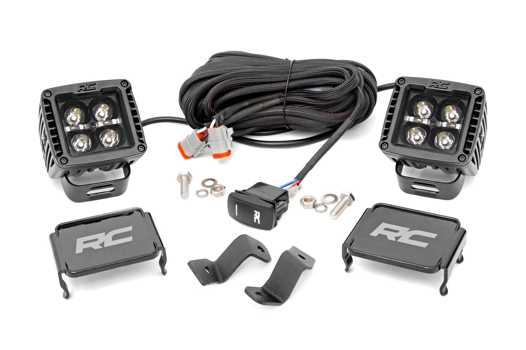 LED-Leuchtenpaar | Grabenmontage | 2 Zoll Schwarzes Tagfahrlicht | Ford F-150 (15–26)/F-150 Lightning (22–26)