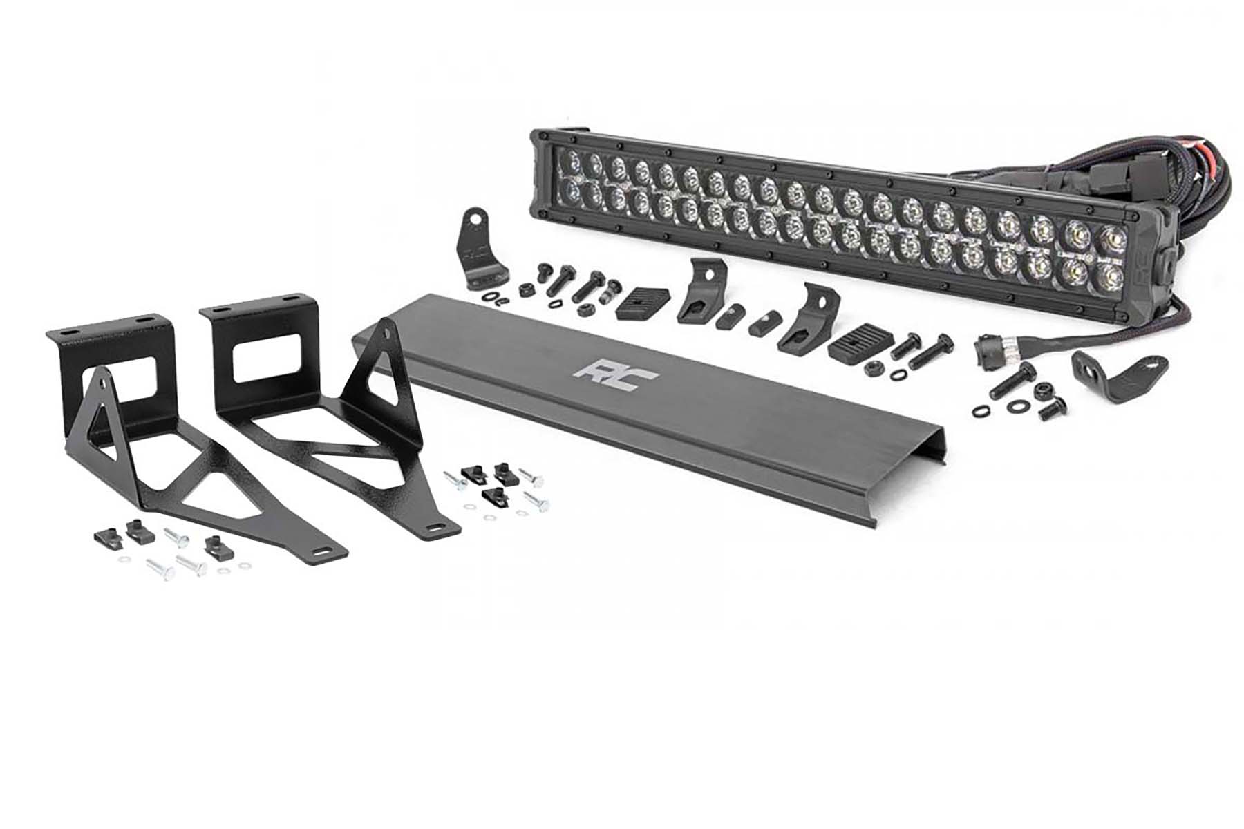 LED-Beleuchtungsset | Stoßstangenmontage | 20 Zoll Schwarz, zweireihig | Gelbes Tagfahrlicht | Ford F-250/F-350 Super Duty (05–07)