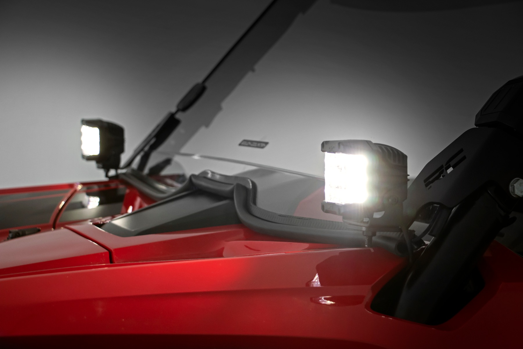 LED-Beleuchtungsset | Befestigung am Fahrgestell | 2 Zoll Paar, verchromt | Weitwinkel | Honda Talon 1000 — Bild 7
