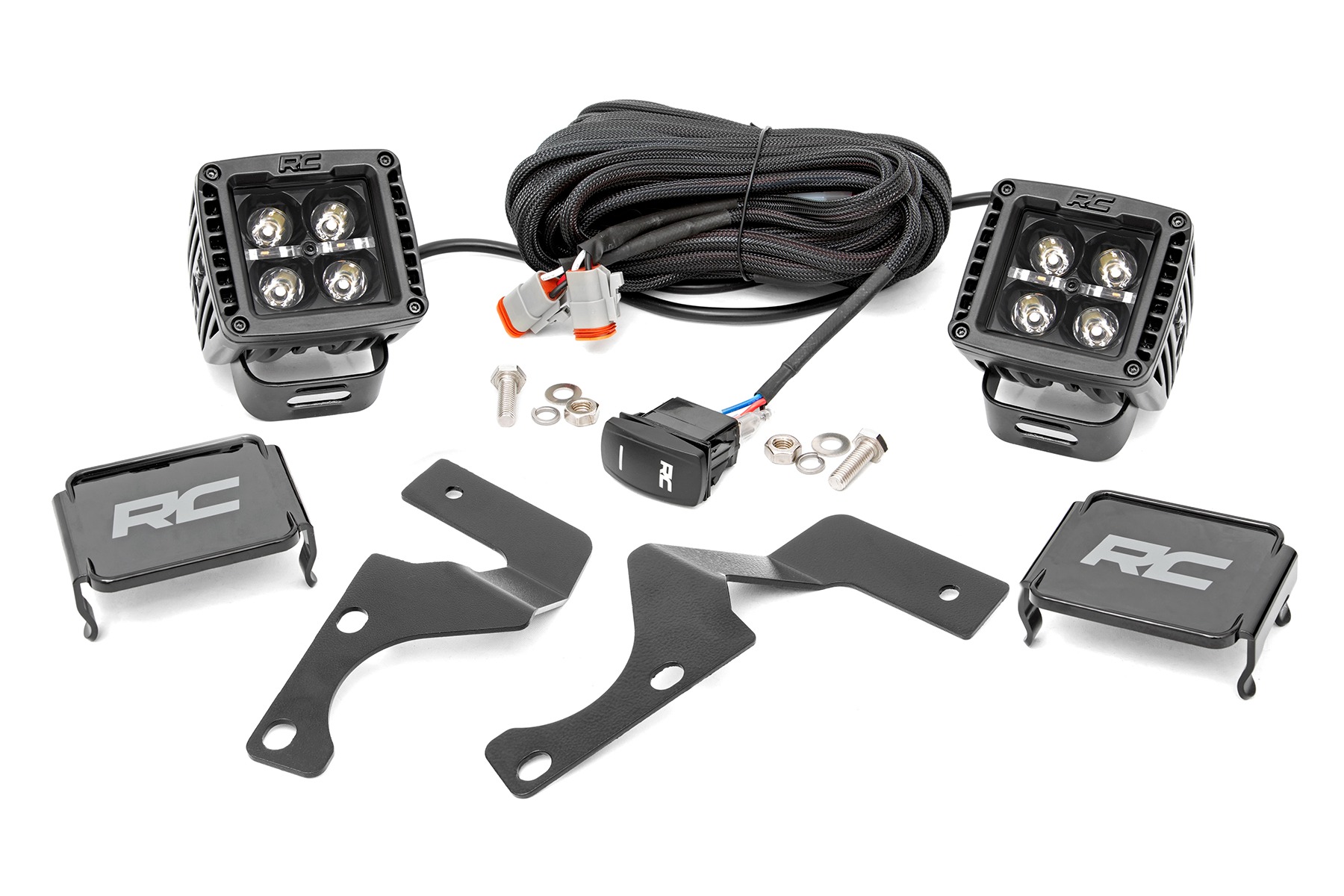 LED-Beleuchtungsset | Einbau in die Aushöhlung | 2 Zoll Schwarz, Paar | Gelbe Tagfahrleuchten | Toyota 4Runner (2010–2024)