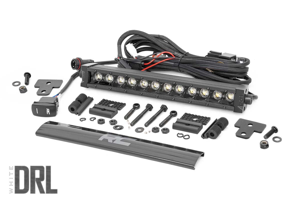 LED-Leuchte | Stoßstangenmontage | 12 Zoll Schwarz, einreihig | Weißes Tagfahrlicht | Can-Am Defender HD 8/HD 9/HD 10