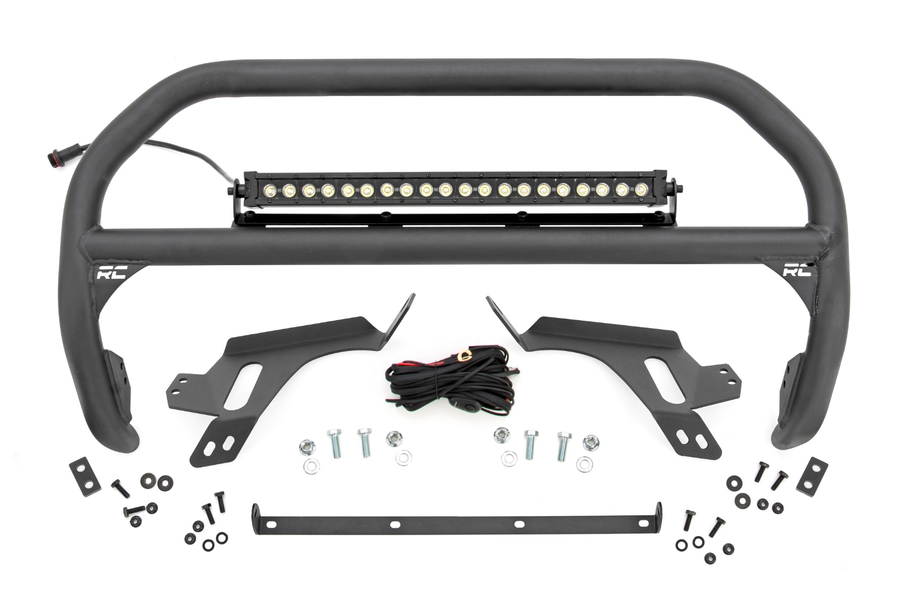 Frontschutzbügel | mit Abschlepphaken | 20 Zoll, schwarz, DRL, einreihige LED | Ford Bronco Sport (21–24)