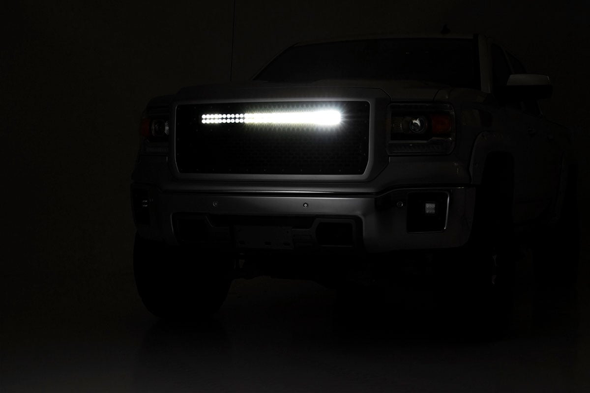 Kühlergrill | 30 Zoll Zweireihige LED-Leuchten | Schwarz | Weiße Tagfahrleuchten | GMC Sierra 1500 (2014–2015) — Bild 8