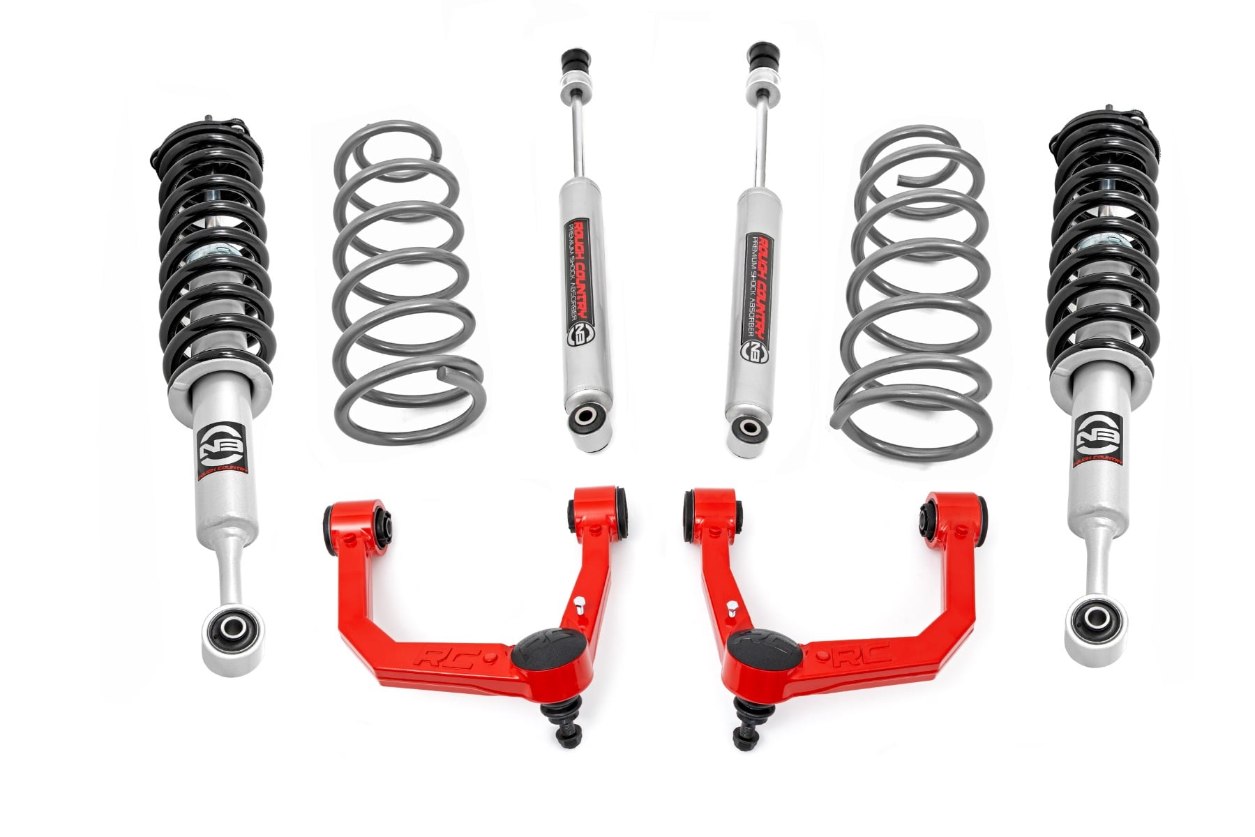3-Zoll-Lift Kit | Obere Querlenker | RR-Federn | N3-Federbeine | Toyota 4Runner (2010–2024) | Rote Ausführung