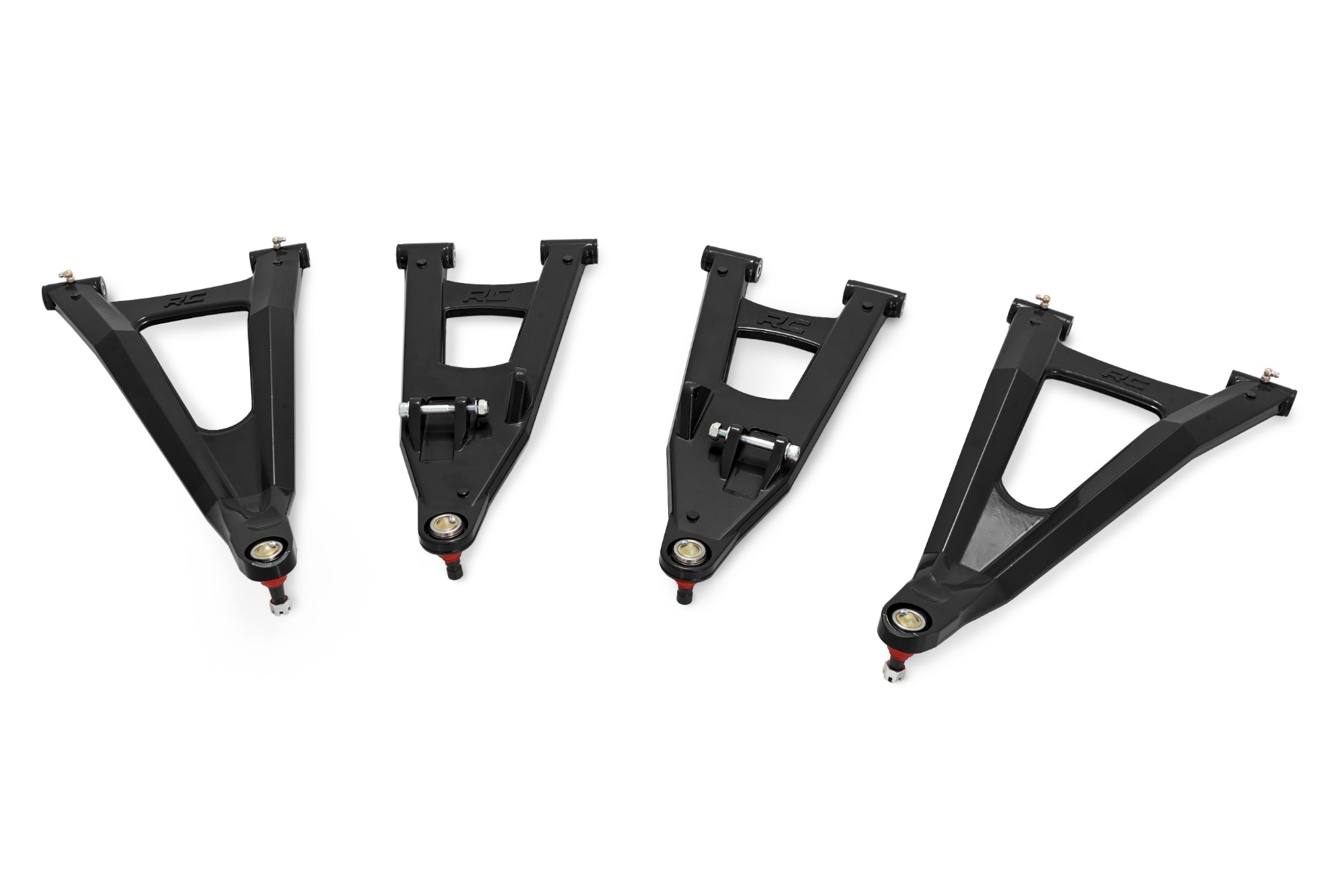 Schwarze geschmiedete Aluminium-Querlenker mit hoher Bodenfreiheit 2" und Vorversatz vorne mit Kugelgelenken | Polaris Ranger 1000XP