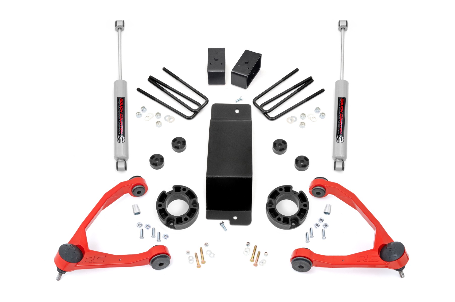 3,5-Zoll-Lift Kit | Aluminium/Gussstahl | Chevy/GMC 1500 (07–16) | Rote Ausführung