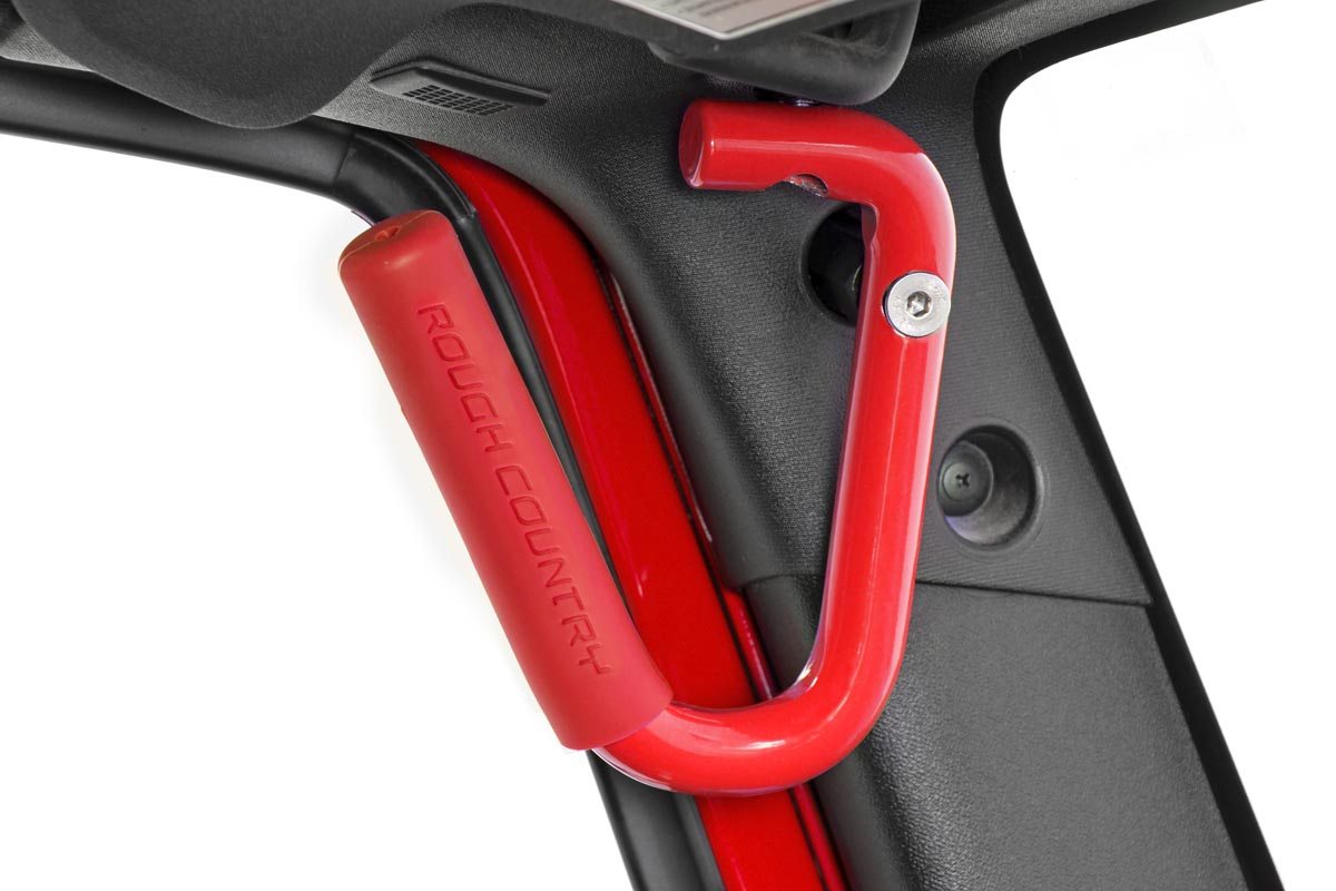 Haltegriffe | Stahl | FR & RR | Rot | Jeep Wrangler JK/Wrangler Unlimited (07–18) — Bild 2