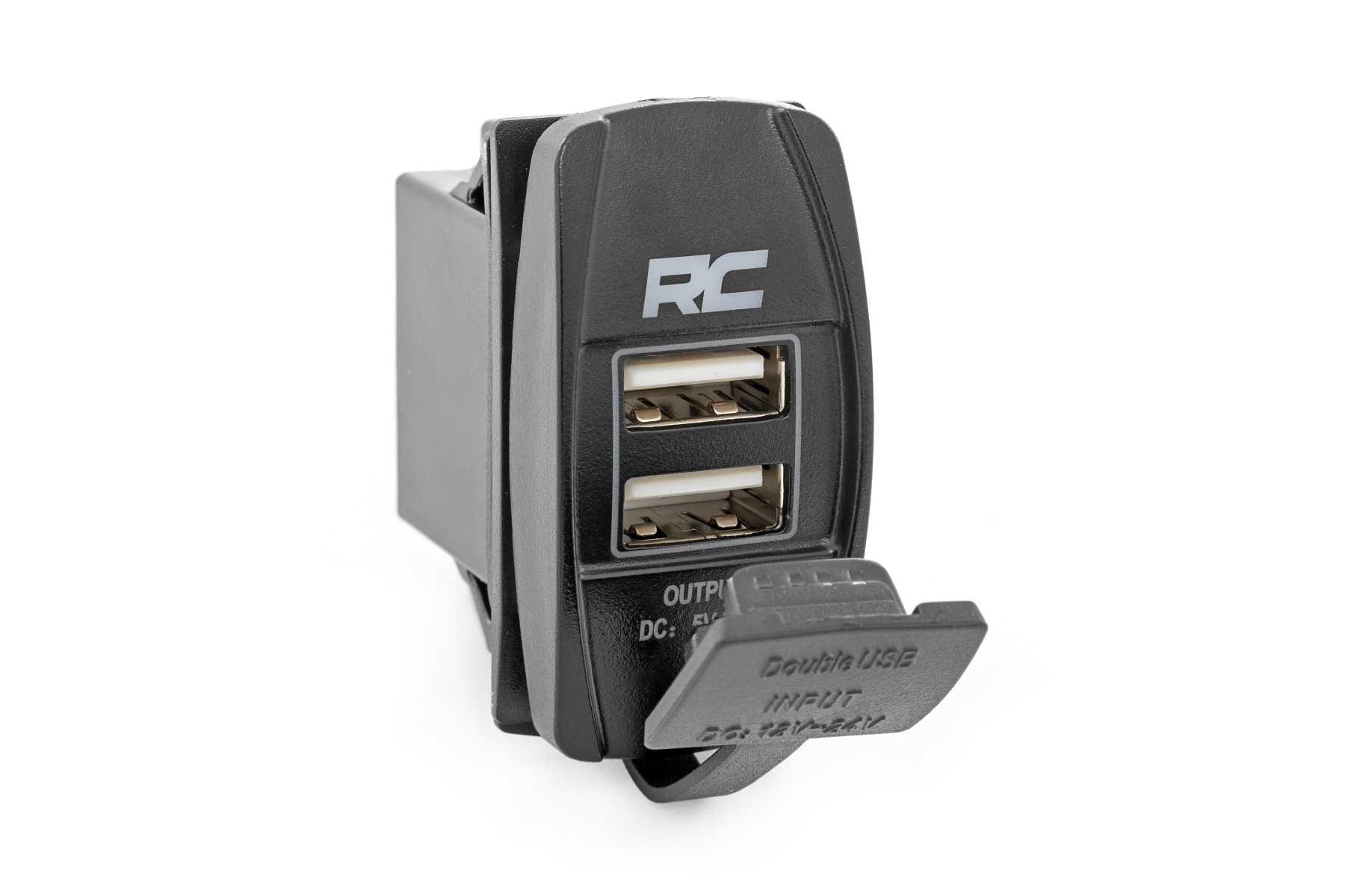 USB-Umschalter-Einsatz | 2x1 mit Logo | Blaue Hintergrundbeleuchtung