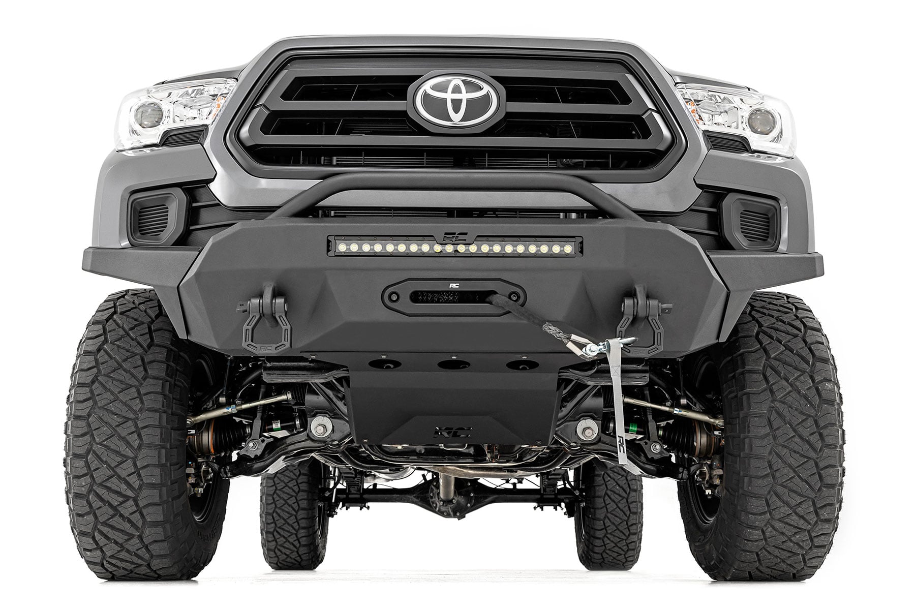 Frontstoßstange | Hybrid | 20 Zoll Schwarze LED | 12.000-Pfund-Seilwinde, synchronisiert | Toyota Tacoma (2016–2023) — Bild 2