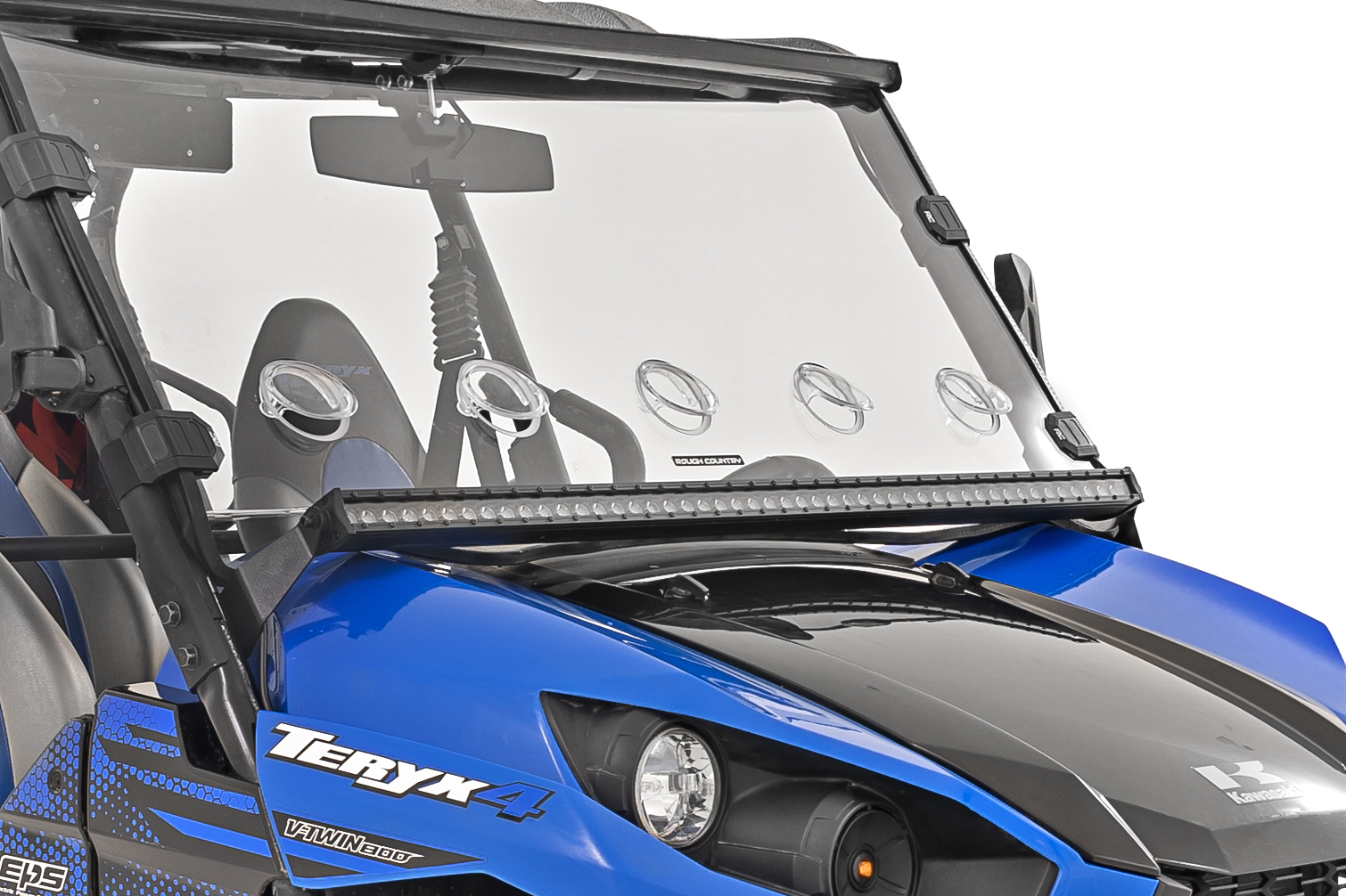 LED-Beleuchtungsset | Befestigung am Überrollkäfig | 50 Zoll Schwarz, einreihig | Kawasaki Teryx 4 1000/Teryx 4 800 — Bild 2