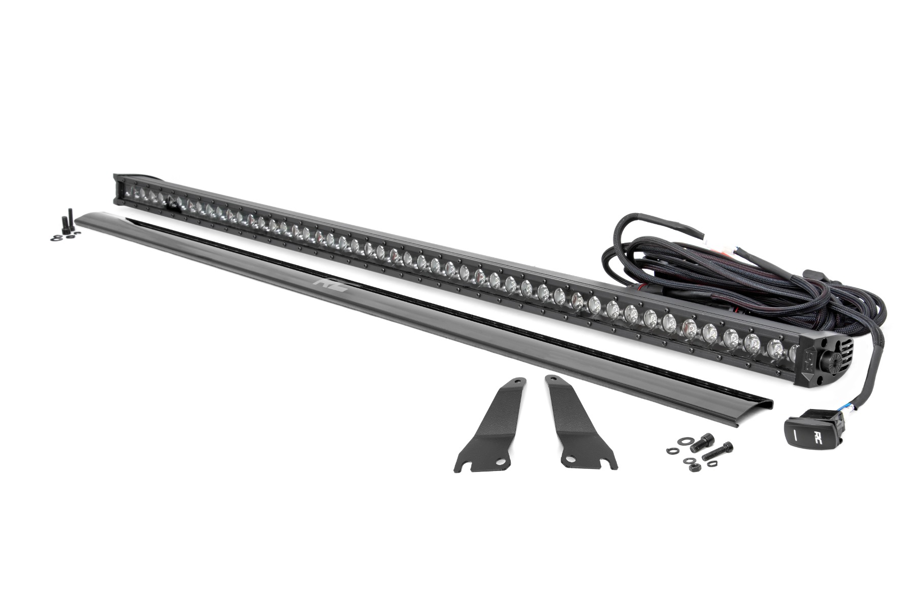 LED-Beleuchtungsset | Befestigung am Überrollkäfig | 50 Zoll Schwarz, einreihig | Kawasaki Teryx 4 1000/Teryx 4 800