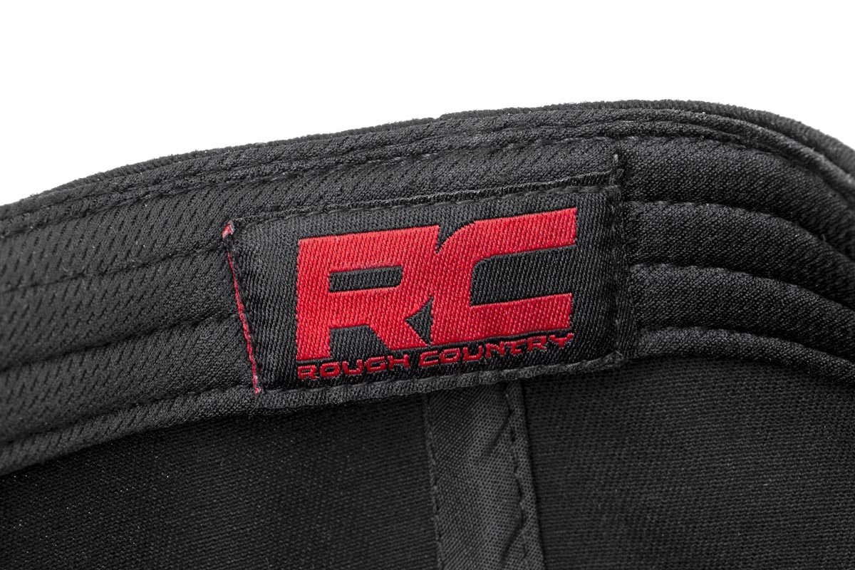 Rough Country Hat | Flat Bill | Red Logo | Black — Bild 3