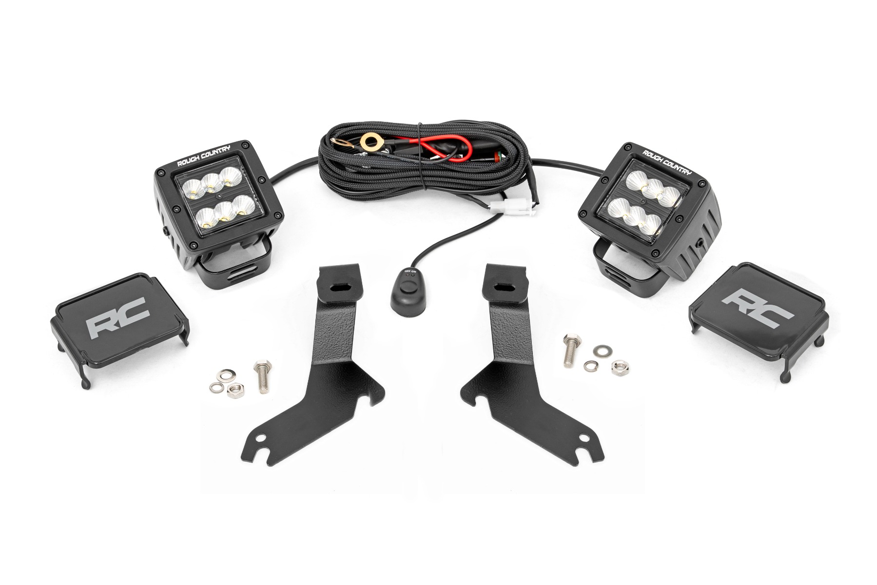 LED-Beleuchtungsset | Montage am Seitenkanal | 2 Zoll Schwarz, Paar | Flutlicht | Chevy Silverado 1500 (99–06)/Tahoe (00–06)