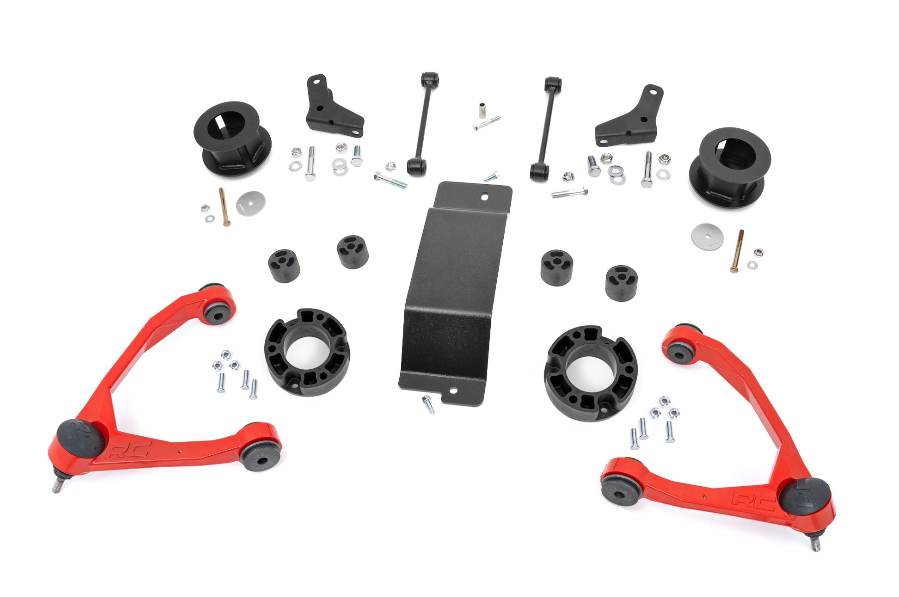 3,5-Zoll-Lift Kit | Geschmiedete obere Querlenker | Chevy/GMC SUV 1500 2WD/4WD (2007–2020) | Rote Ausführung