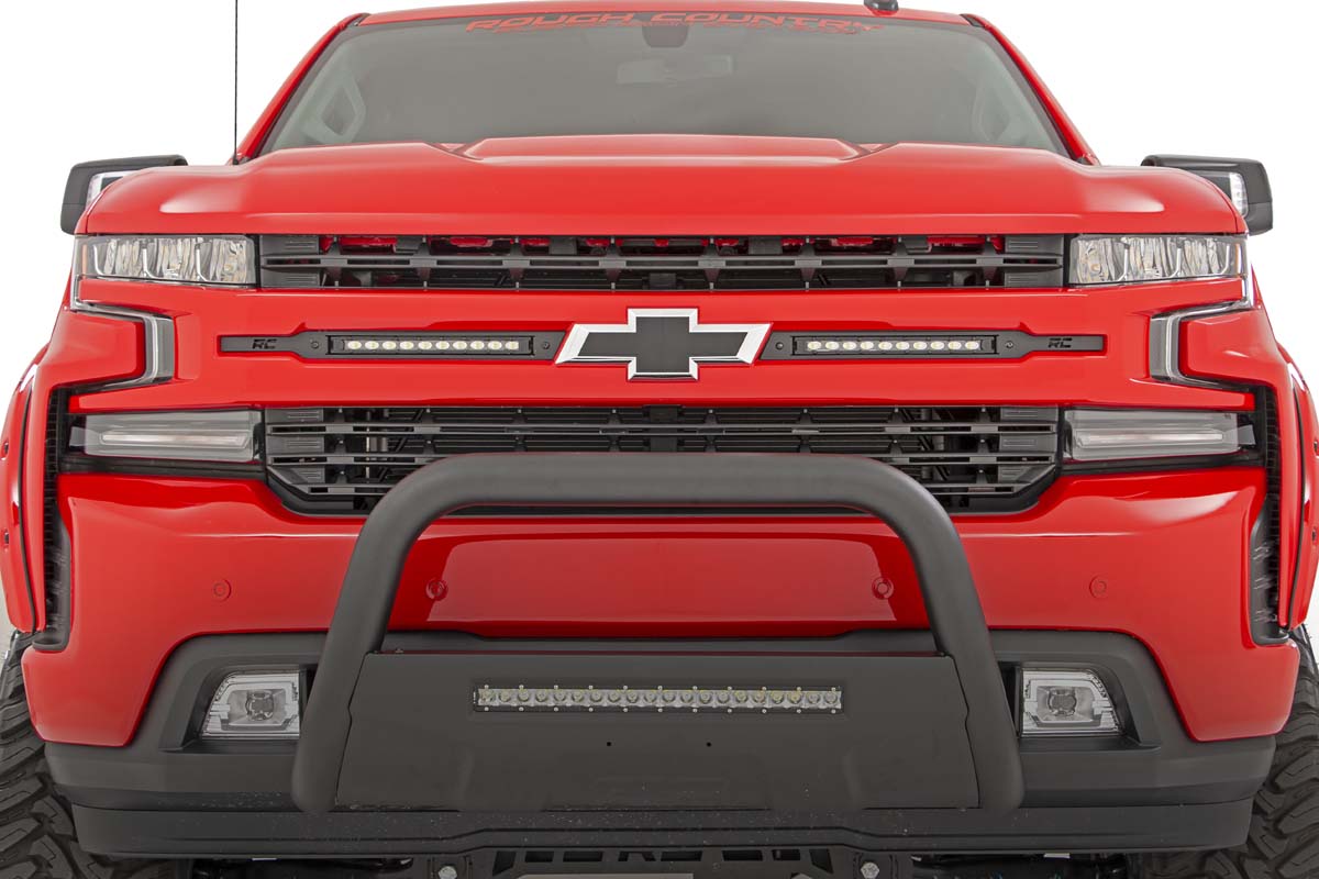 LED-Beleuchtungsset | Montage am Kühlergrill | 10 Zoll Schwarzes Slimline-Paar | Chevy Silverado 1500 (19–22) — Bild 3