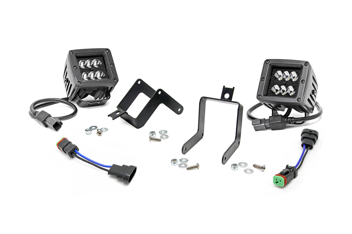 LED-Beleuchtungsset | Nebelscheinwerferhalterung | 2 Zoll Schwarz, Paar | Ford F-250/F-350 Super Duty (2011–2016)