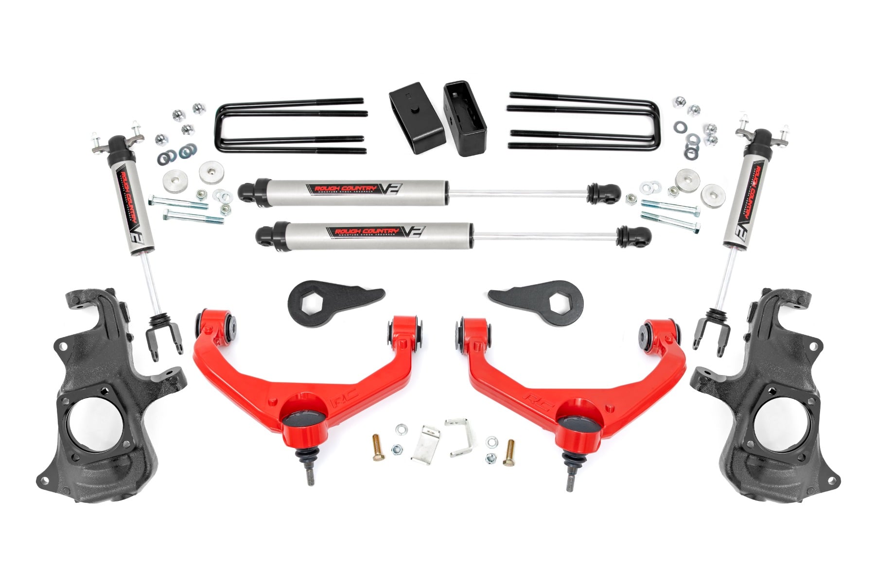 3.5 Inch Knuckle Lift Kit | V2 | Chevy/GMC 2500HD/3500HD (11-19) | Red