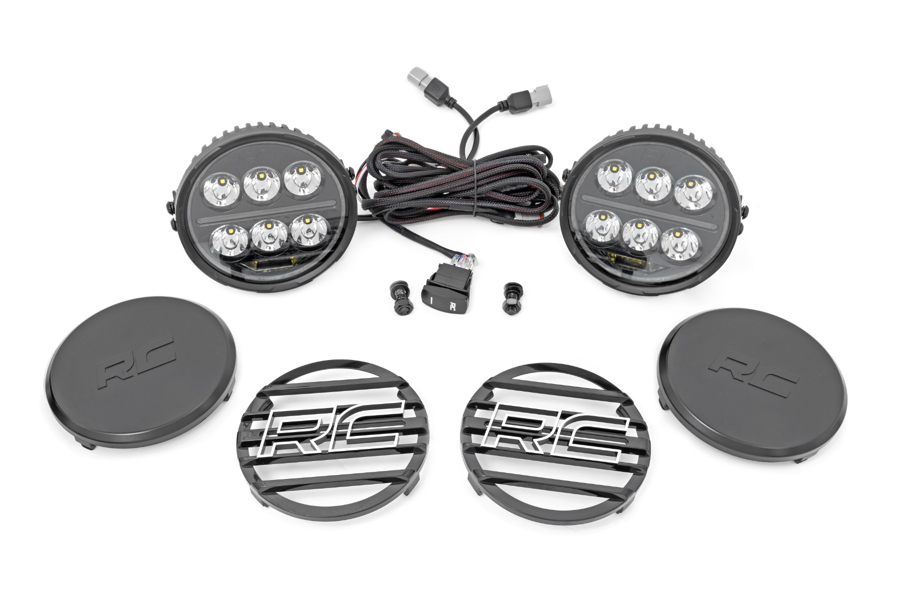Black Series Halo LED-Leuchtenpaar | Weiß/Bernstein (Tagfahrlicht) | 6,5 Zoll | Rund