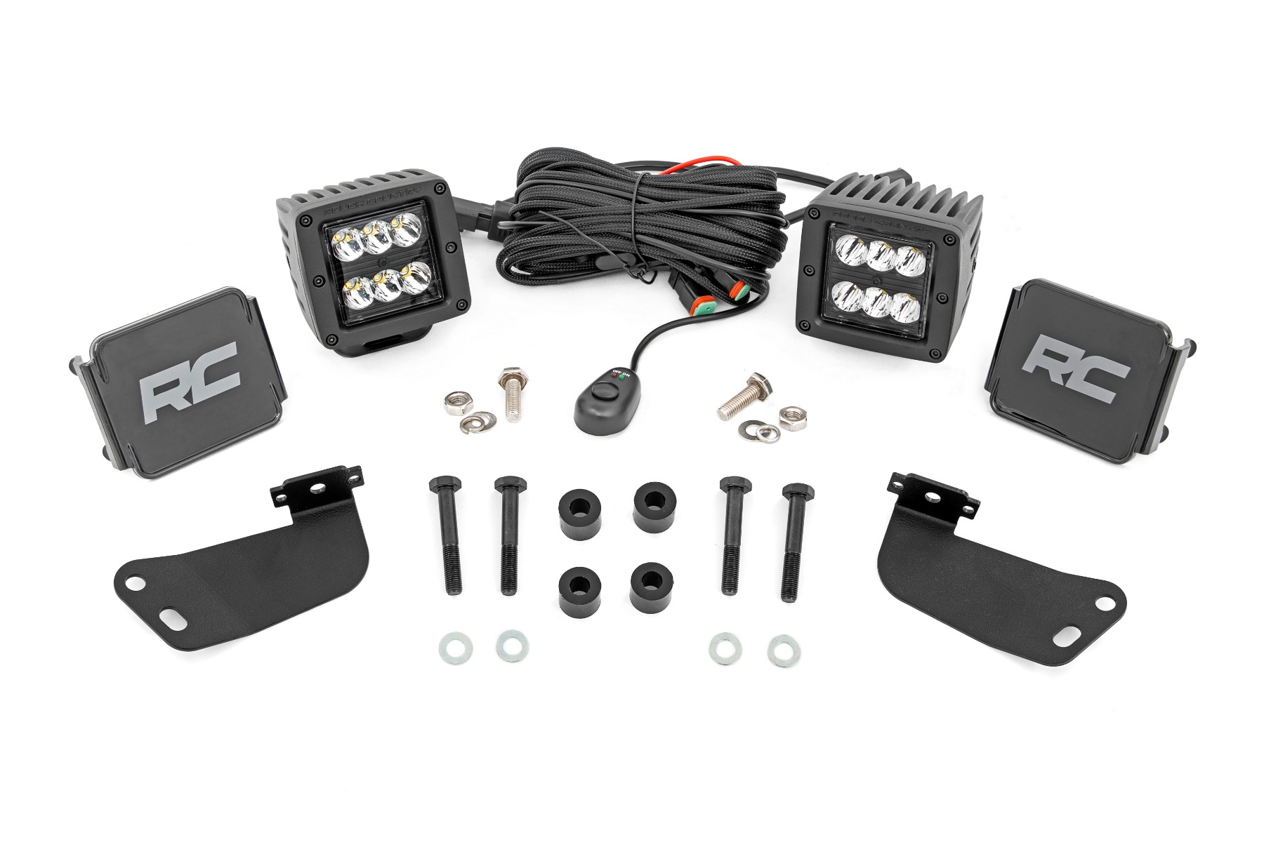 LED-Beleuchtungsset | Frontmontage | 2 Zoll Schwarz, Paar | Segway 570 F