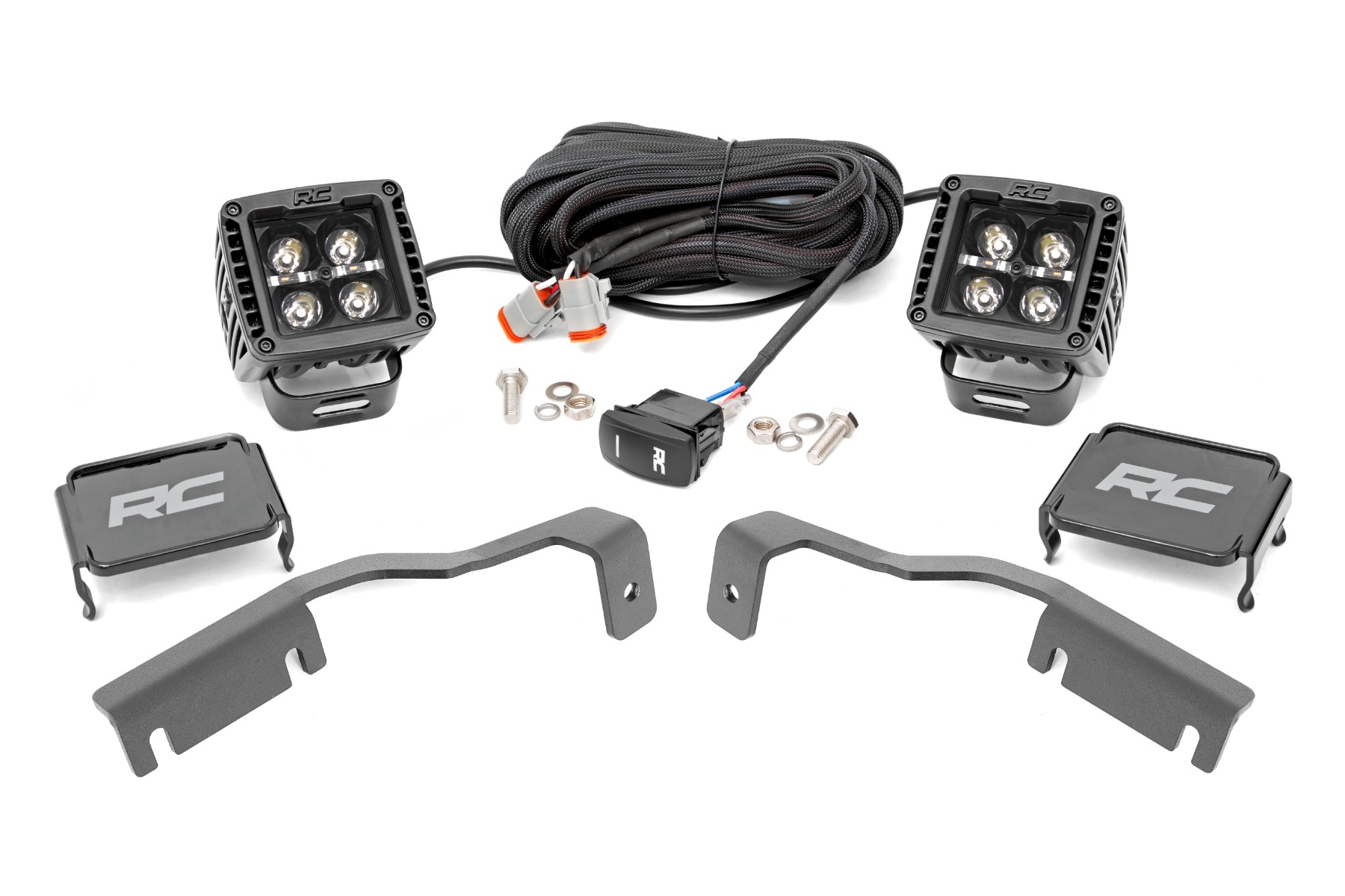 LED-Beleuchtungsset | Befestigung an der Kotflügelkante | 2 Zoll Schwarzes Paar | Weiße Tagfahrleuchten | Nissan Frontier (22–26)