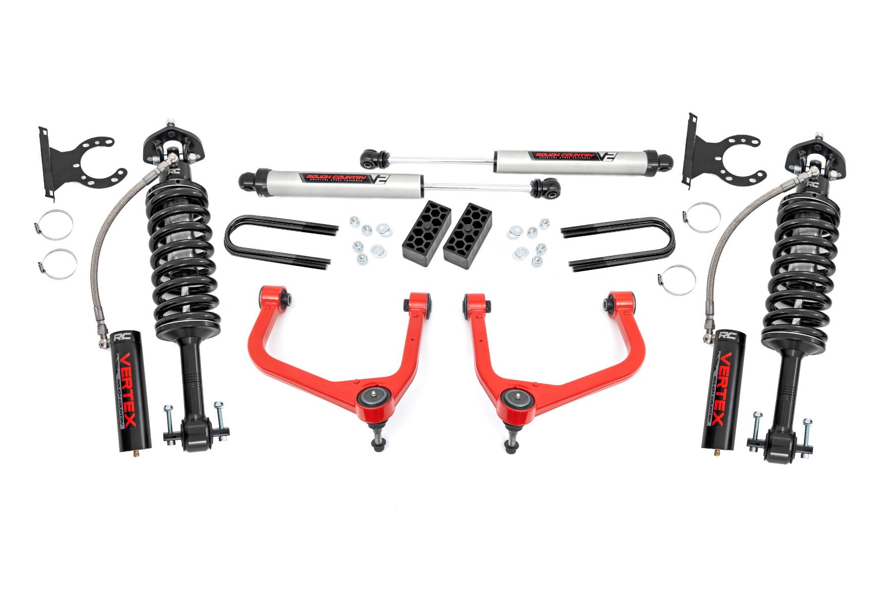 3.5 Inch Lift Kit | Vertex/V2 | Rear Mono Leaf | Chevy Silverado 1500 (22-24) | Red