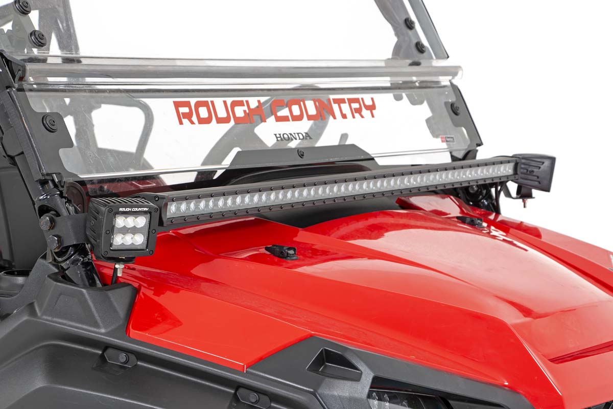 LED-Beleuchtungsset | Befestigung am Fahrgestell | 2 Zoll Schwarzes Paar | Weiße Tagfahrleuchten | Honda Pioneer 1000/Pioneer 1000-6 — Bild 5