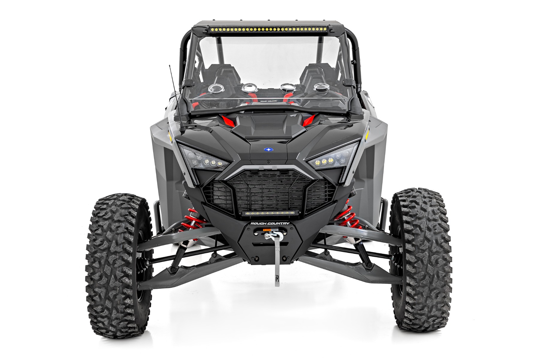 30 Zoll Einreihige Scheinwerferhalterung | Vorne | Black Series | Weiße Tagfahrleuchten | Polaris RZR Turbo R — Bild 4