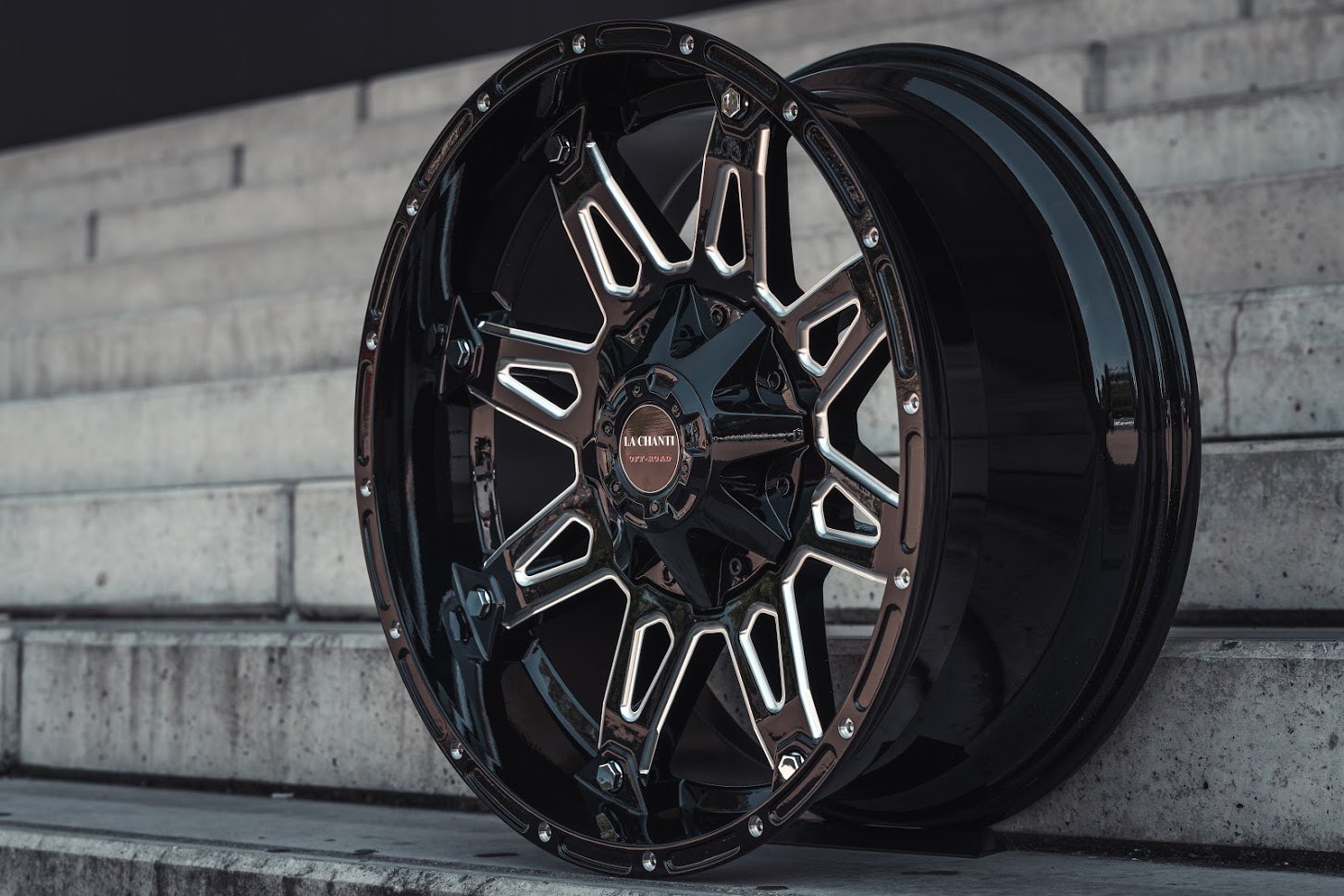 La Chanti OF1 | Glossy Black Milled · 9J×20" · ET0 | 6x135 / 6x139.7 — Bild 3