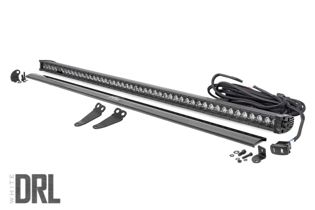 LED-Beleuchtungsset | Untere Windschutzscheibe | 50 Zoll Schwarz, einreihig | Weißes Tagfahrlicht | Polaris General XP 4 1000