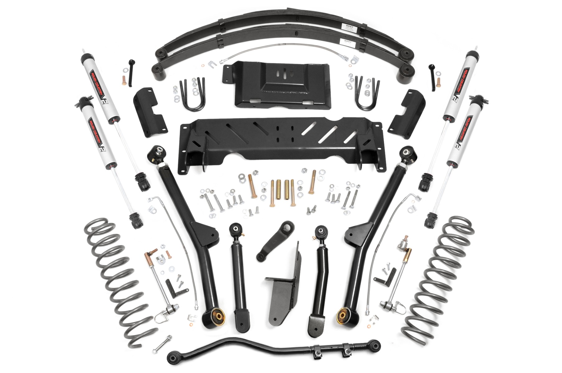 4,5-Zoll-Lift Kit | Long Arm | RR-Blattfedern | NP242 | V2 | Jeep Cherokee XJ (84–01)