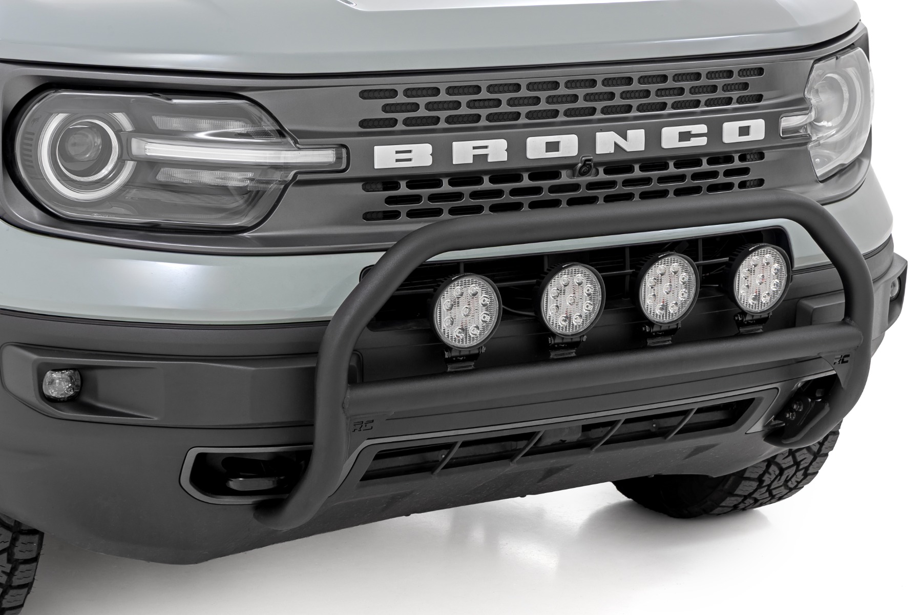 Frontschutzbügel | mit Abschlepphaken | 4-Zoll-LED-Runde (4 Stück) | Ford Bronco Sport (21–24) — Bild 2