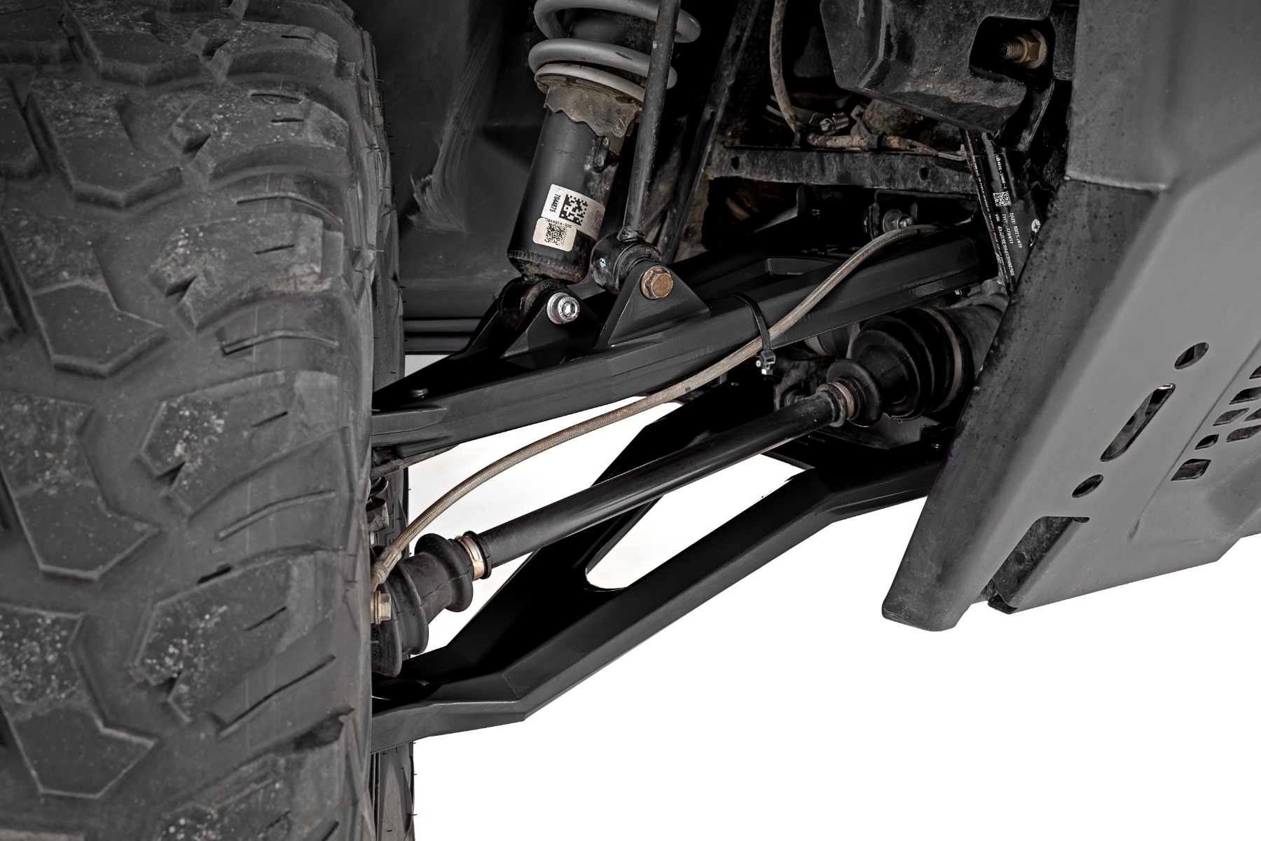 Schwarze geschmiedete Aluminium-Querlenker mit hoher Bodenfreiheit 2" und Vorversatz vorne mit Kugelgelenken | Polaris Ranger 1000XP — Bild 2