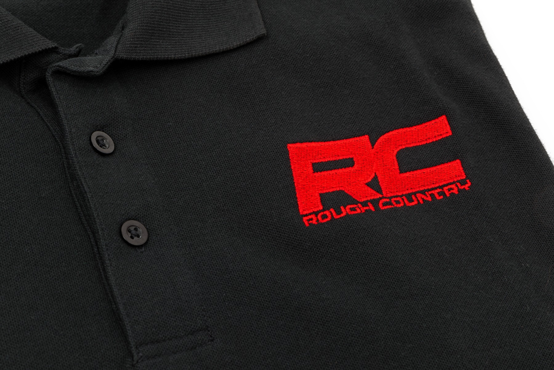 Rough Country Polo | Rough Country Logo | Schwarz | Baumwolle | Größe L — Bild 3