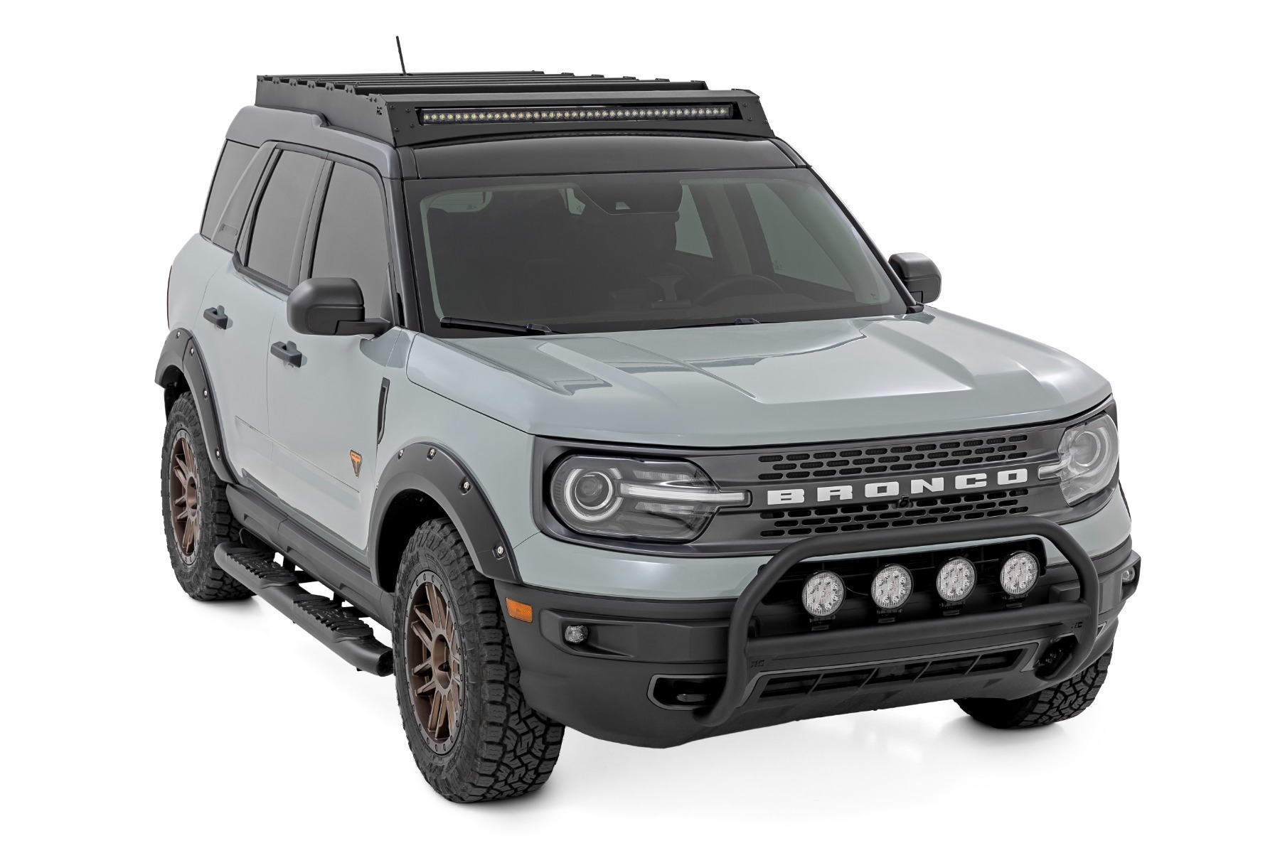 Frontschutzbügel | mit Abschlepphaken | 4-Zoll-LED-Runde (4 Stück) | Ford Bronco Sport (21–24) — Bild 3