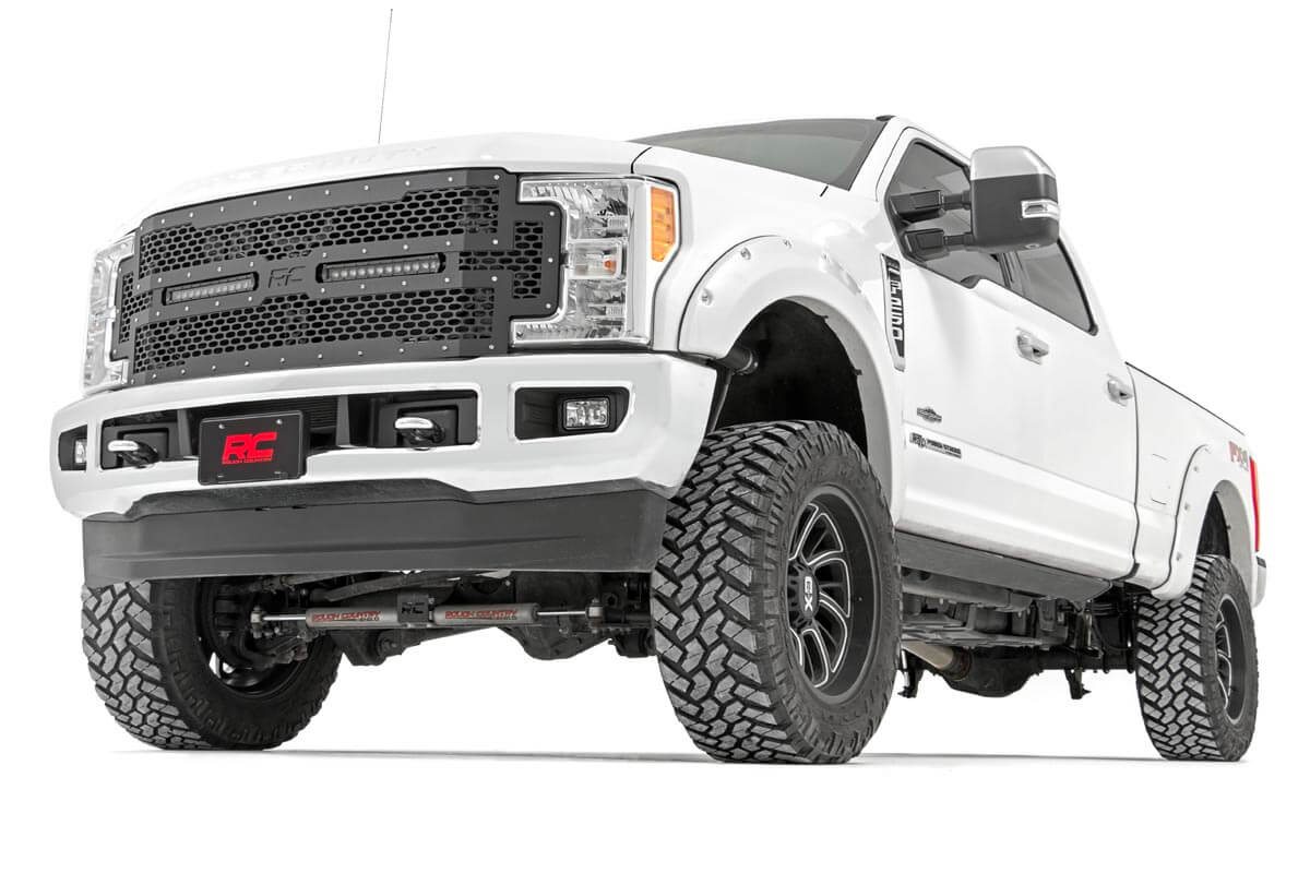 Kühlergrill aus Gitter | 12 Zoll Zweireihige LED-Leuchten | Schwarz | Ford F-250/F-350 Super Duty (17–19) — Bild 4