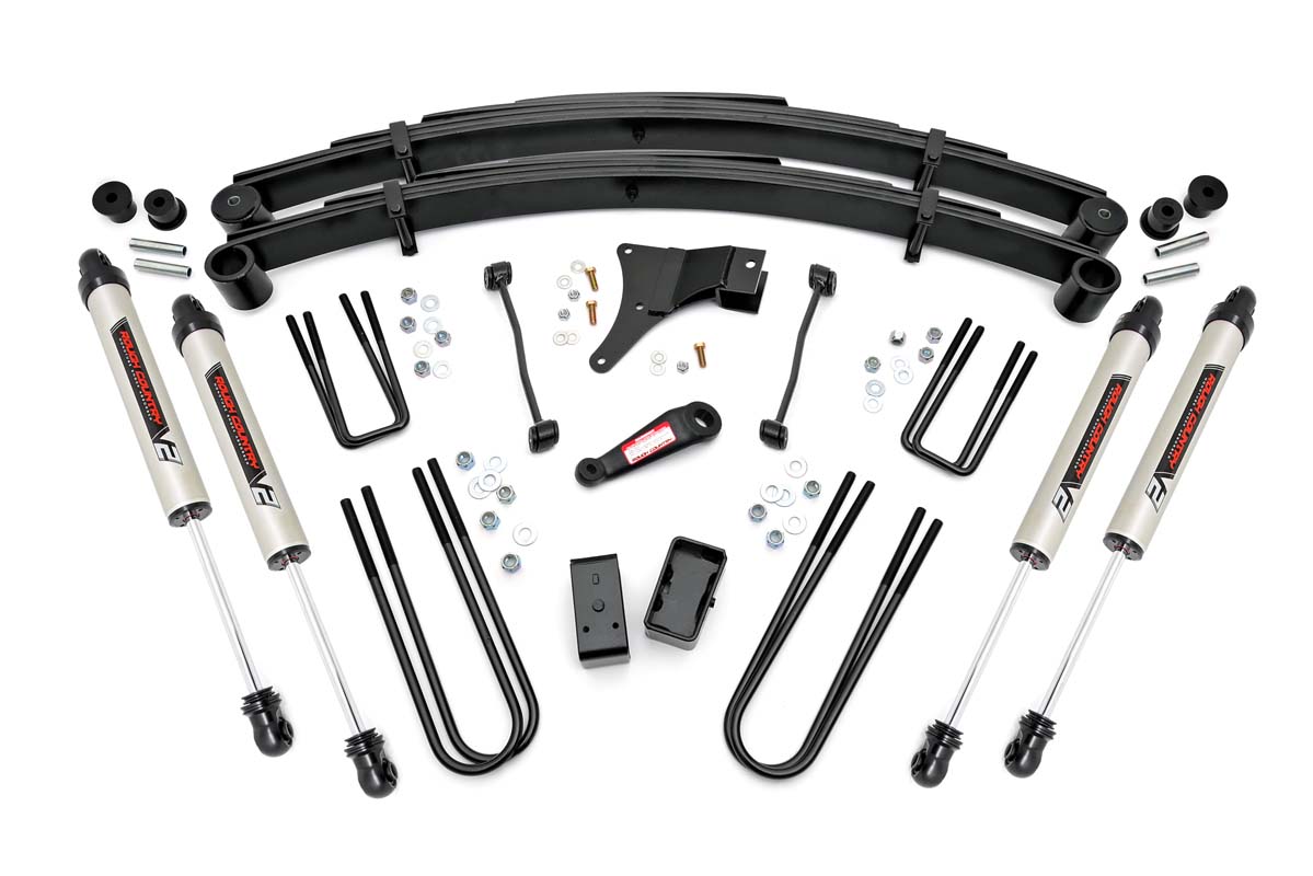 4-Zoll-Lift Kit | Distanzblöcke hinten | V2-Stoßdämpfer | Ford F-250/F-350 Super Duty 4WD (1999)